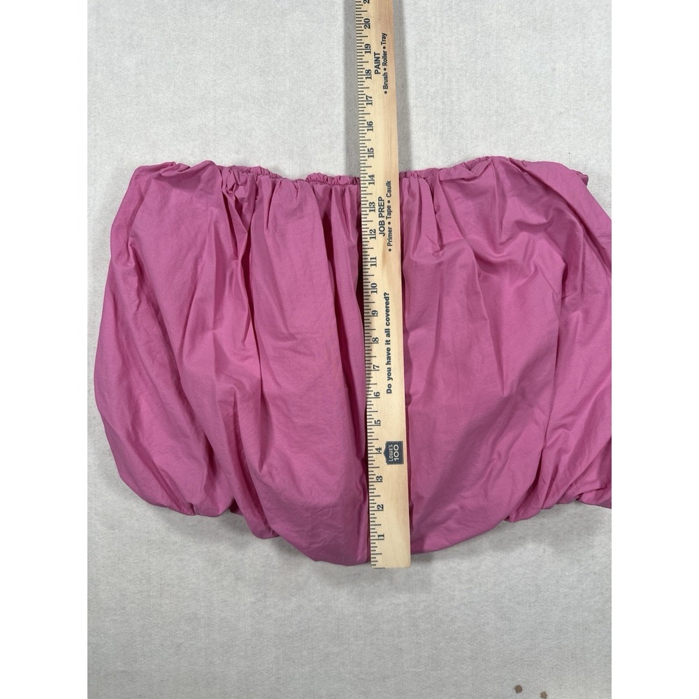 Maeve by Anthropologie Strapless Cotton Poplin Bubble Top Pink Rose Size Large - Picture 6 of 9